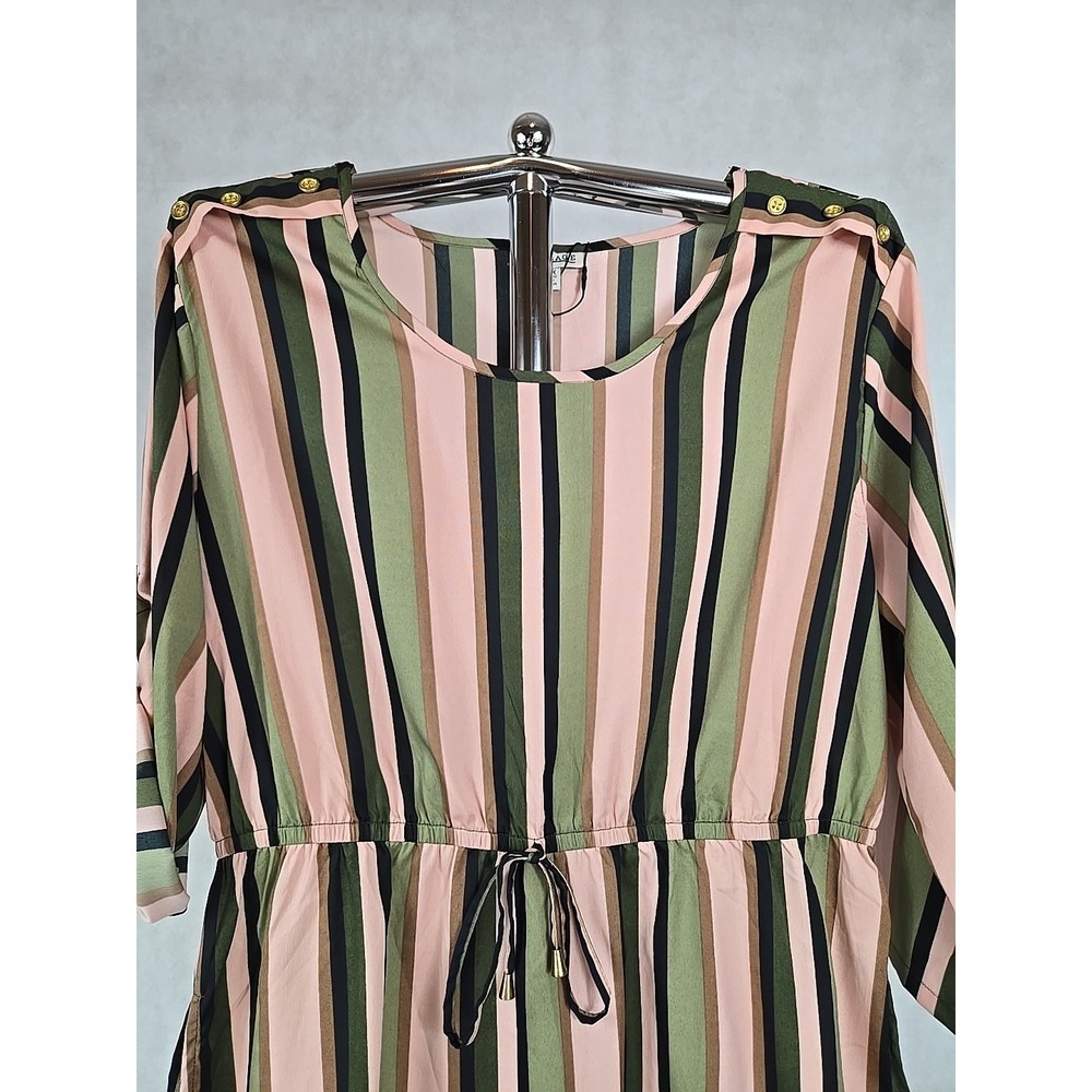 Mileage Shirt Womens Size 1X Top Stretch Waist Multicolor Stripped Top NEW - Picture 2 of 5